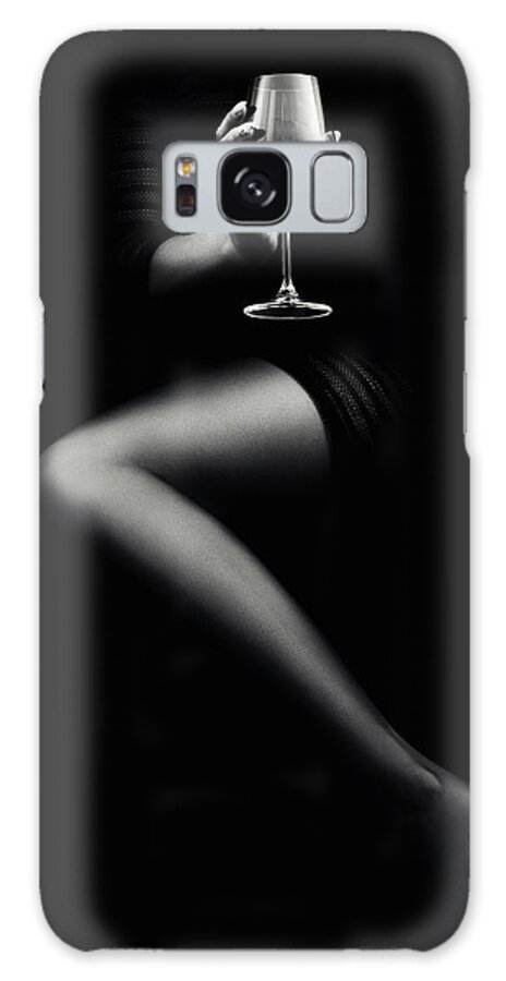 Woman Galaxy Case featuring the photograph Woman holding red wine by Johan Swanepoel