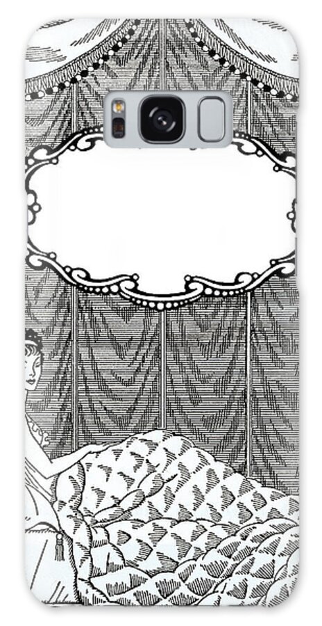 Adult Galaxy Case featuring the drawing Woman in Bedroom by CSA Images