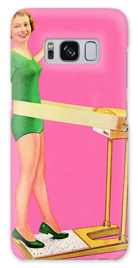 Adult Galaxy Case featuring the drawing Woman Using Exercise Equipment by CSA Images
