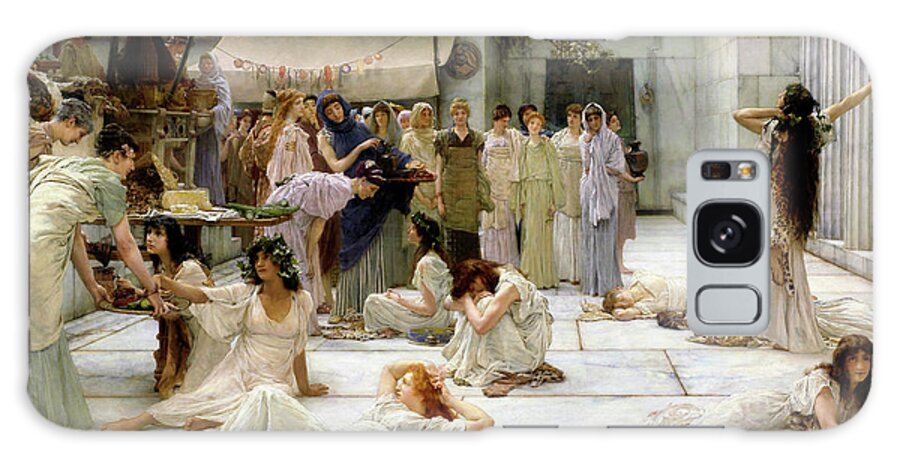 Lawrence Alma-tadema Galaxy Case featuring the painting Women of Amphissa - Digital Remastered Edition by Lawrence Alma-Tadema