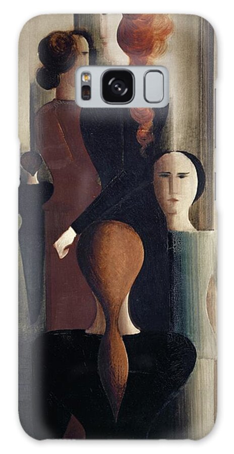 Abstract Galaxy Case featuring the painting Women On Stairway by Oskar Schlemmer
