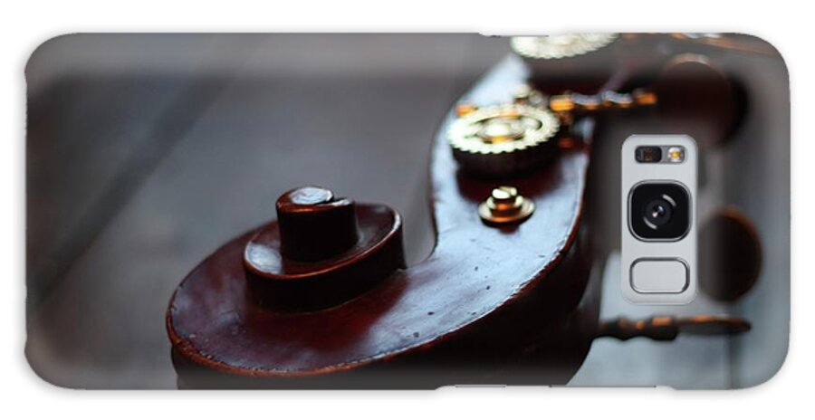 Performance Galaxy Case featuring the photograph Wooden Scroll On A Double Bass by Greg Burke