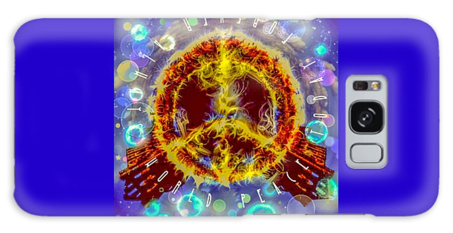Wall Art Galaxy Case featuring the digital art World Peace Today Forever Always by Cepiatone Fine Art Callie E Austin