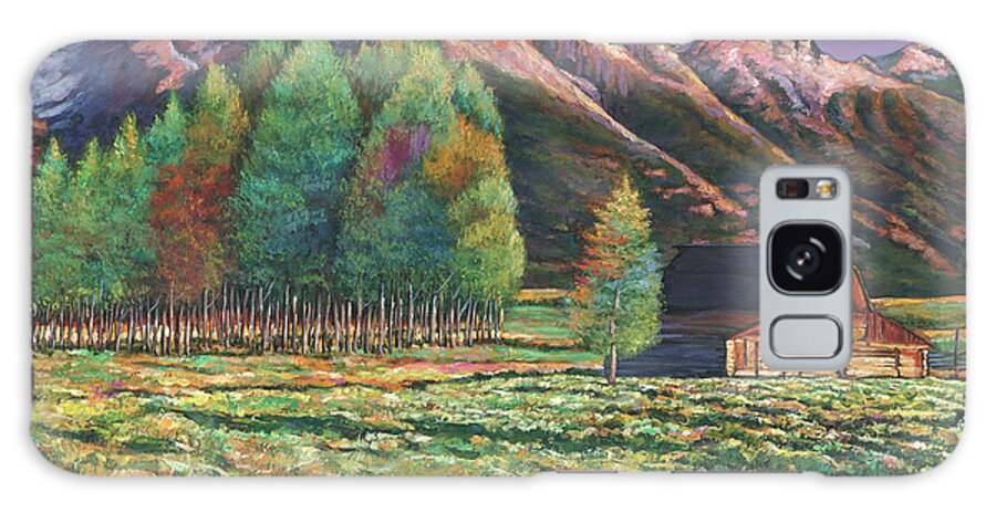 Landscape Art Galaxy Case featuring the painting Wyoming by Johnathan Harris