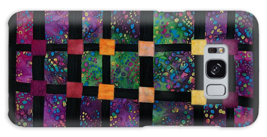 Art Quilt Galaxy Case featuring the tapestry - textile Xyla-Nebula-Phone by Pam Geisel