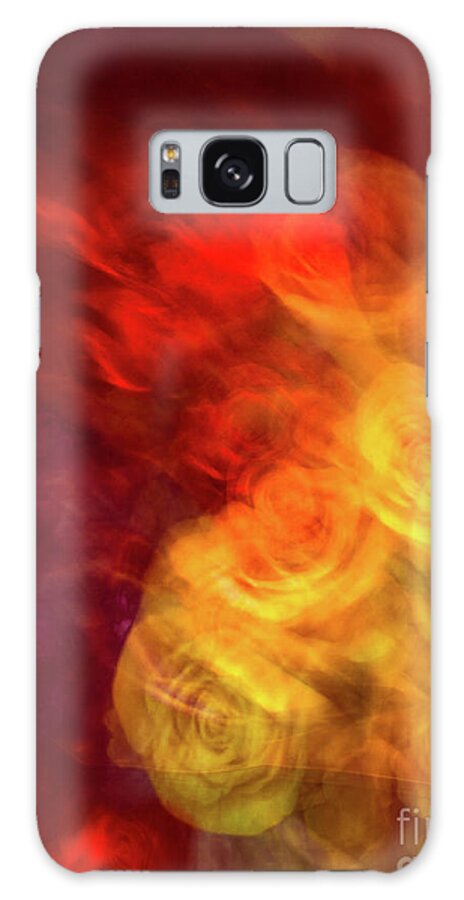 Abstract Galaxy Case featuring the photograph Yellow and orange rose abstract by Phillip Rubino