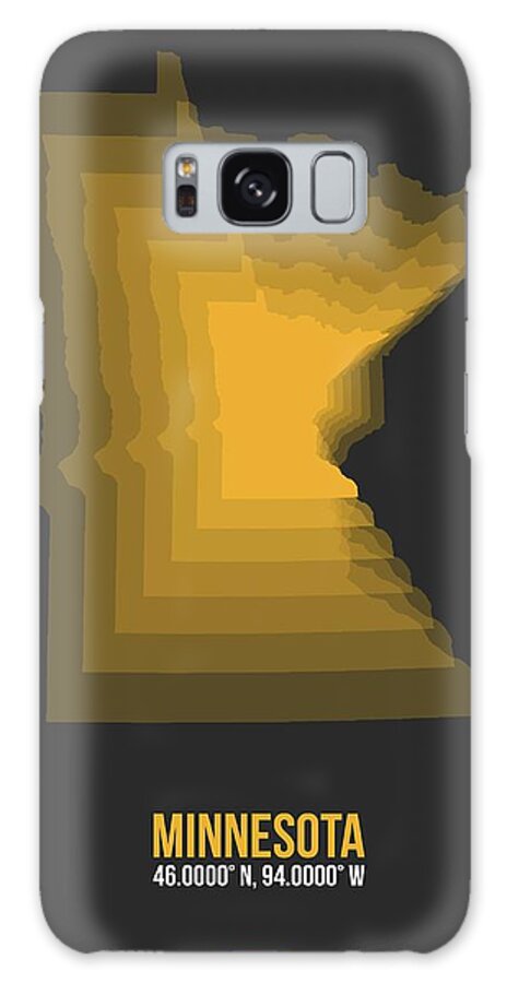 Map Of Minnesota Galaxy Case featuring the digital art Yellow Map of Minnesota by Naxart Studio
