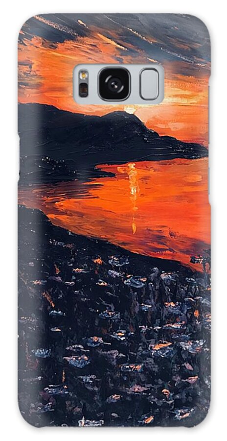 Sunset Galaxy Case featuring the painting You make the sunset shout for joy by Ovidiu Ervin Gruia