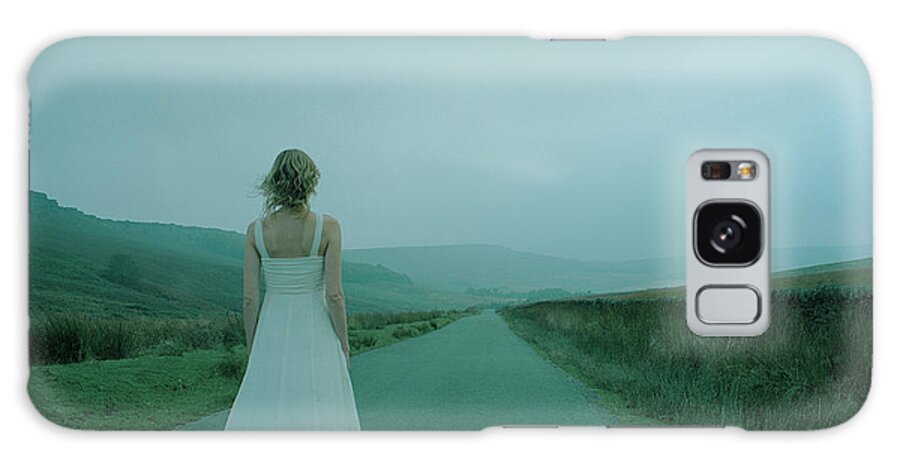 Dawn Galaxy Case featuring the photograph Young Woman In Wedding Dress Looking by Dougal Waters