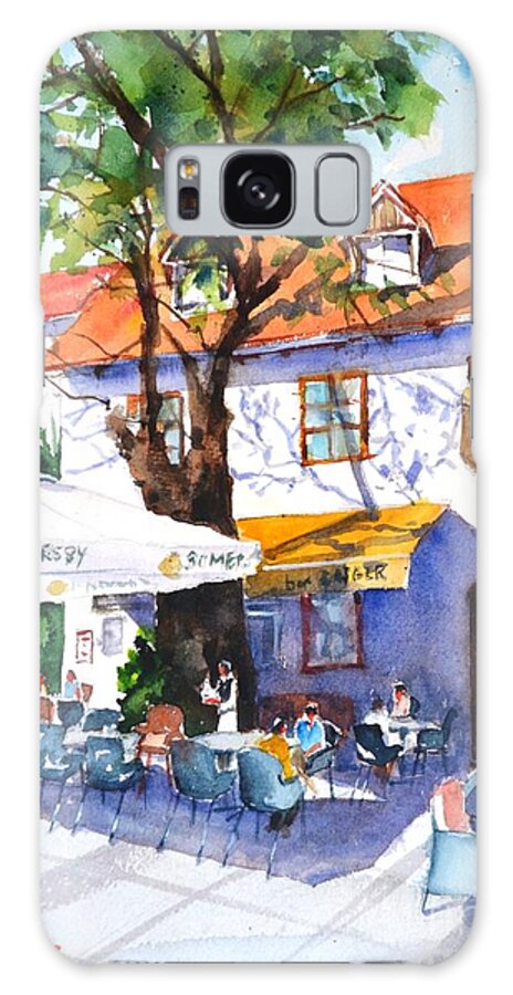 Café Galaxy S8 Case featuring the painting Zagreb Cafe #3 by Betty M M Wong