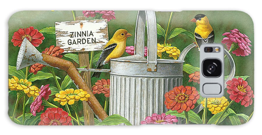 Zinnia Garden Galaxy Case featuring the painting Zinnia Garden by Dempsey Essick