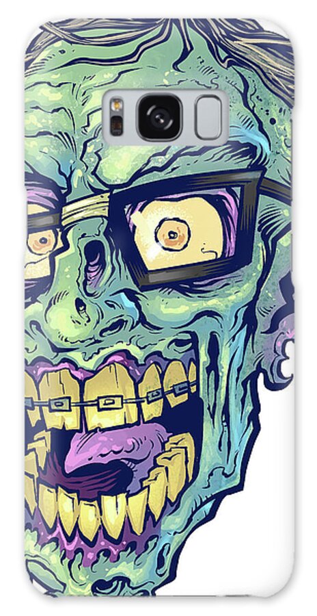 Zombie Head-04 Galaxy Case featuring the digital art Zombie-pattern_head-04 by Flyland Designs