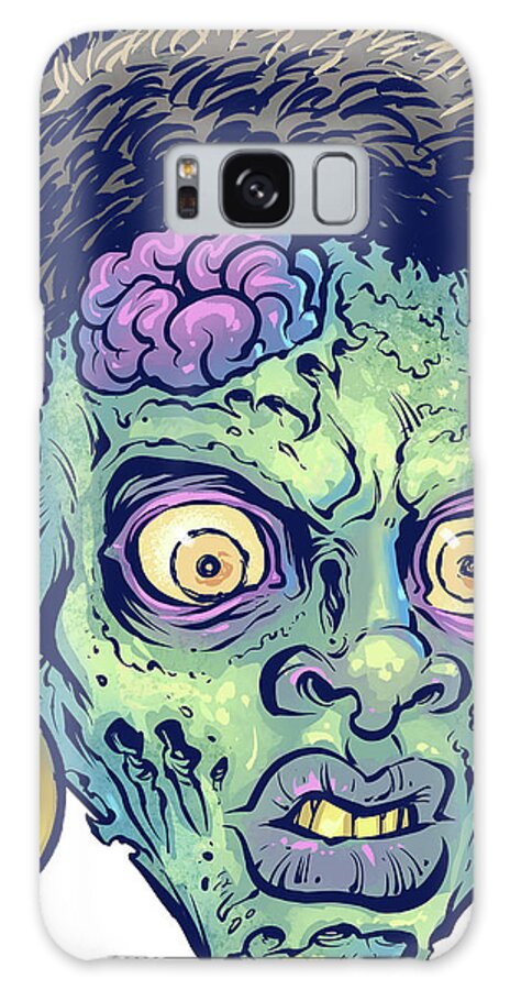 Zombie Head-11 Galaxy Case featuring the digital art Zombie-pattern_head-11 by Flyland Designs