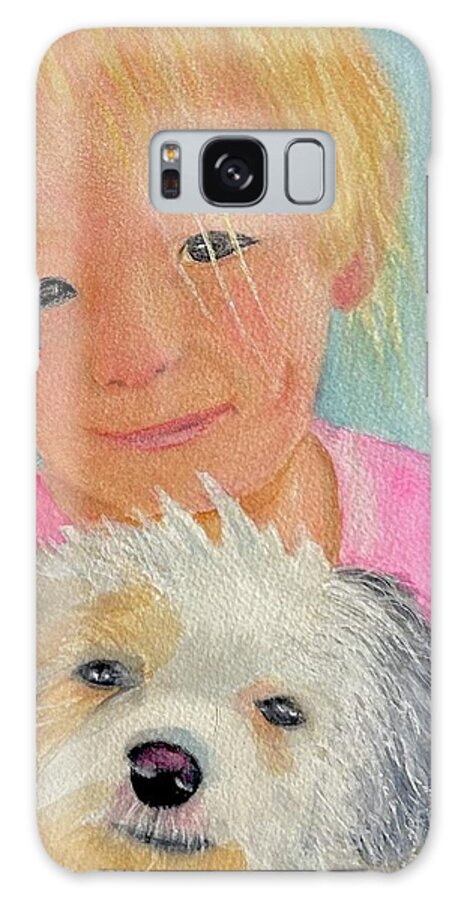 Portrait Galaxy Case featuring the painting A Girls Best Friend #1 by Sue Carmony