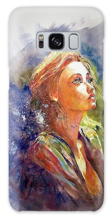 Portrait Galaxy Case featuring the painting Amazing look. #1 by Khalid Saeed