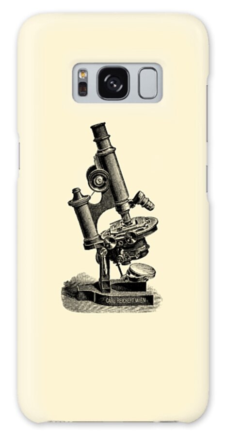 Microscope Galaxy Case featuring the digital art Antique Microscope #1 by Madame Memento