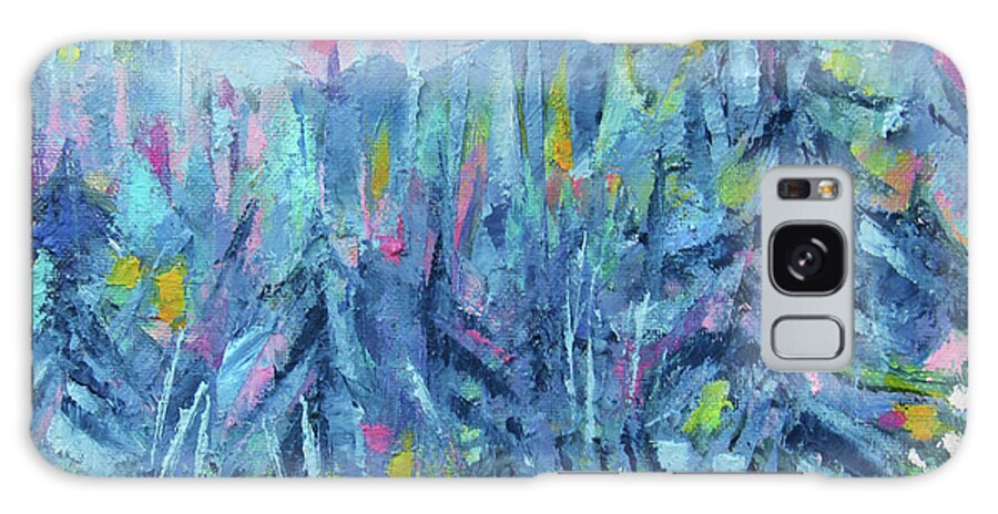 Abstract Forest Galaxy Case featuring the painting Blue Forest #1 by Jean Batzell Fitzgerald