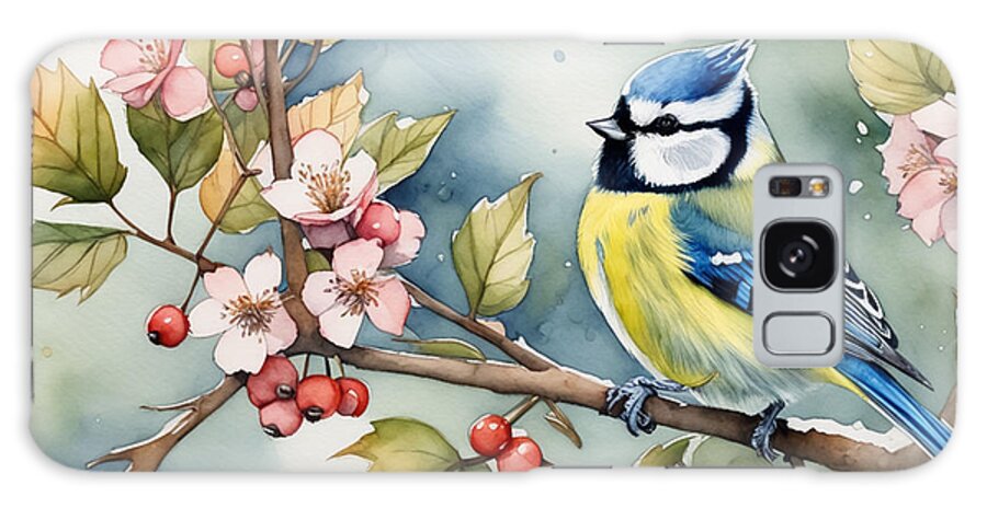 Animal Galaxy Case featuring the digital art Blue Tit #2 by Manjik Pictures