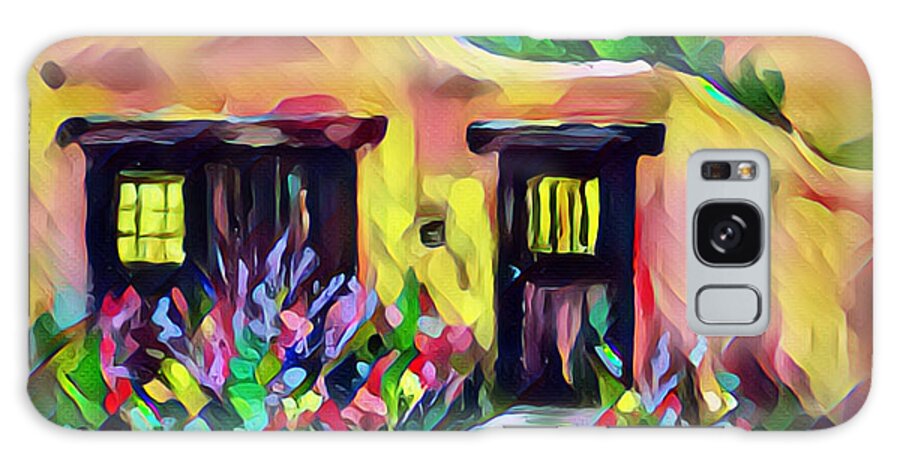 Adobe Galaxy Case featuring the painting Canyon Road Casa 2 by Patsy Walton