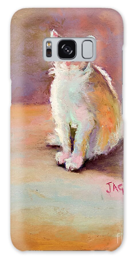 Orange Galaxy Case featuring the pastel CAT by Joyce Guariglia