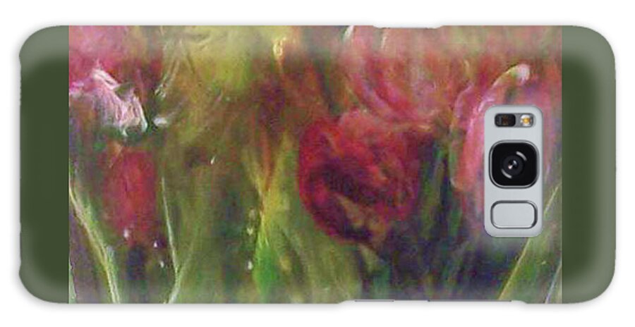 Spring Galaxy Case featuring the painting Cloudy With a Chance of Rain #1 by Mary Wolf