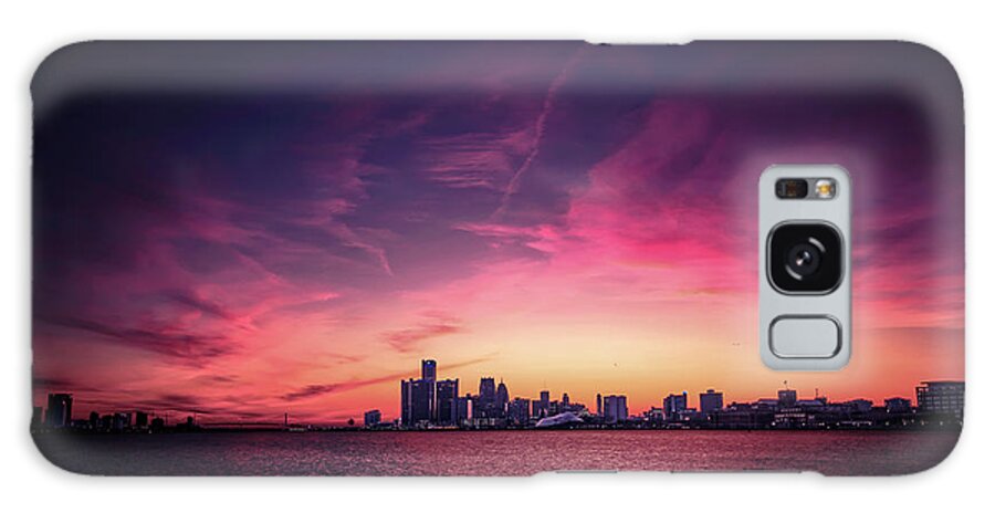  Galaxy Case featuring the digital art Detroit Sunset #1 by Nicholas Grunas