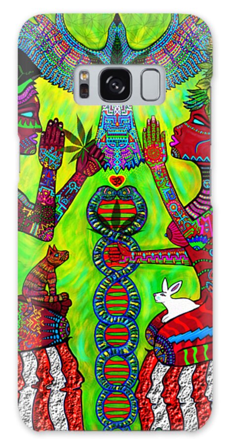 Visionary Galaxy Case featuring the mixed media Divine Sacrament of Evolution #1 by Myztico Campo