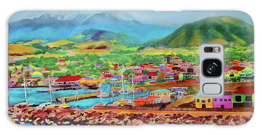 Caribbean Galaxy Case featuring the painting Docked in St Kitts by Deborah Boyd