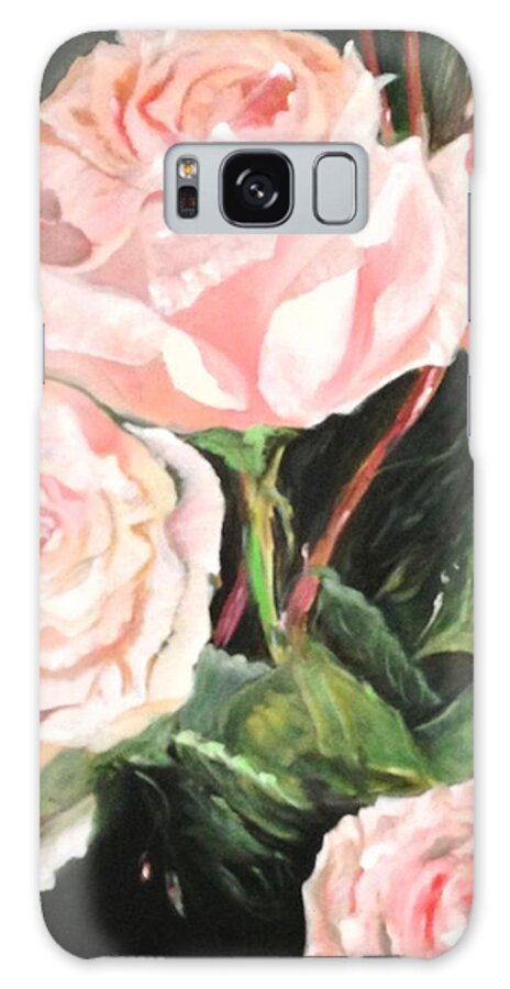 Pink Roses Galaxy Case featuring the painting Elegant Dancer by Juliette Becker