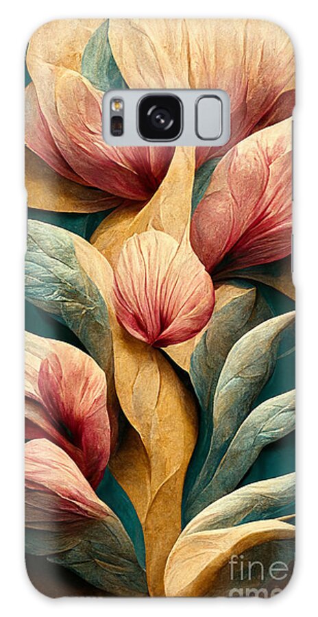 Flowers Galaxy Case featuring the digital art Flowers in relief #1 by Sabantha