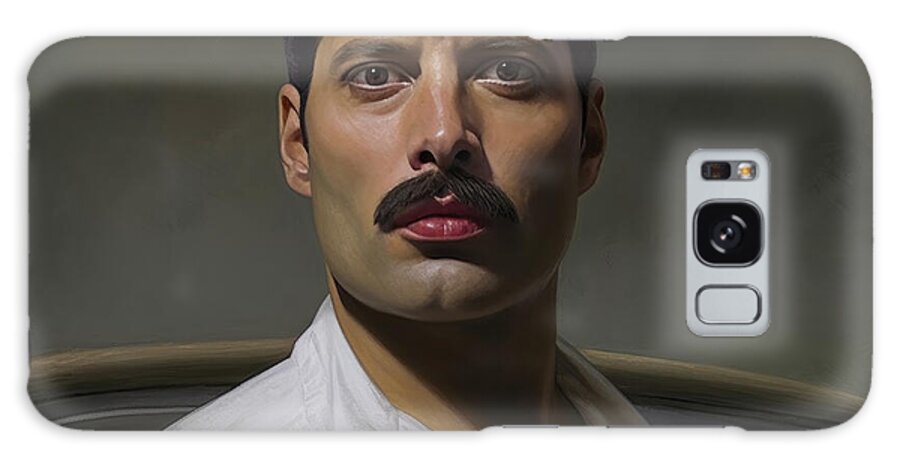 Freddie Mercury Galaxy Case featuring the painting Freddie Mercury No.0 by My Head Cinema
