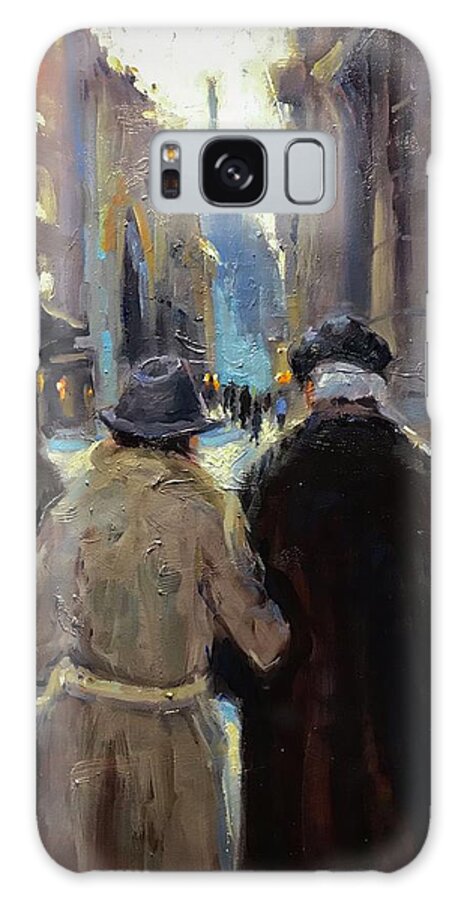 Couple Galaxy Case featuring the painting Growing Old Together by Ashlee Trcka