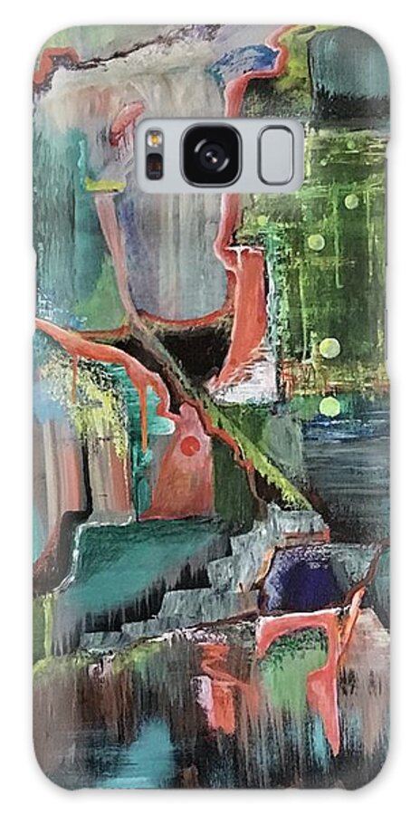 Abstract Galaxy Case featuring the painting Impact #2 by Maria Karlosak
