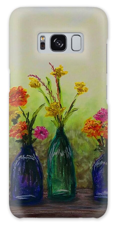 Jars Galaxy Case featuring the painting Jars on a Rail SOLD prints available by Lisa Bliss Rush