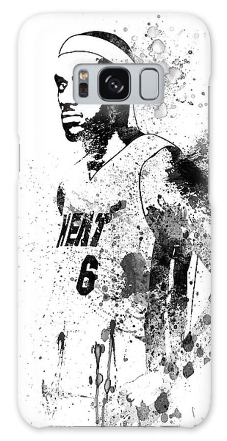 Lebron James Galaxy Case featuring the mixed media LeBron James Watercolor #1 by Naxart Studio