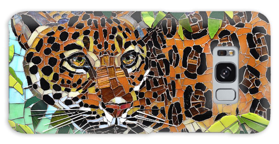 Cynthie Fisher Galaxy Case featuring the sculpture Leopard Glass Mosaic #1 by Cynthie Fisher