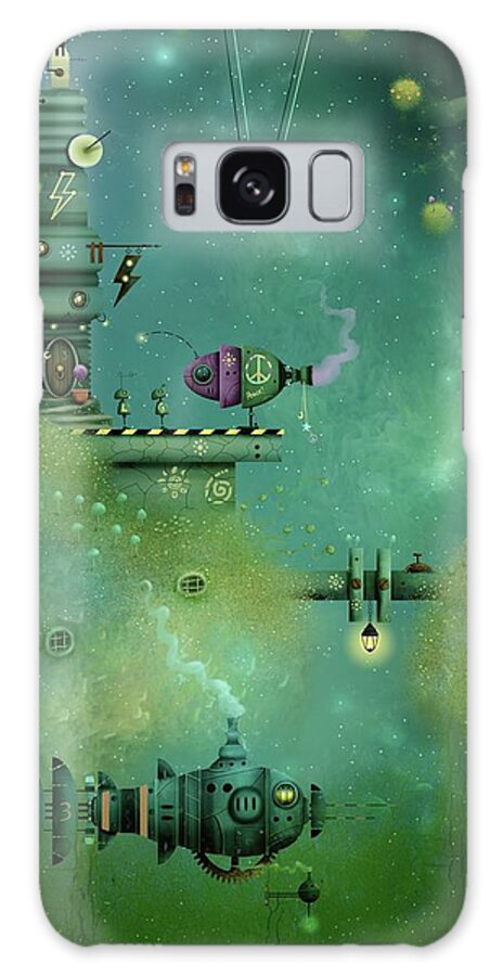 Spaceship Galaxy Case featuring the painting Lightning Grow #1 by Joe Gilronan