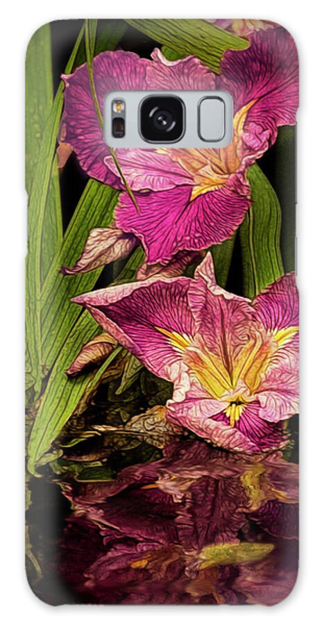 Pink Galaxy Case featuring the digital art Lilies by the Pond #1 by Linda Lee Hall