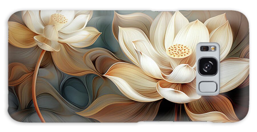 Lotus Galaxy Case featuring the digital art Lotus Flowers Abstract #1 by Jacky Gerritsen