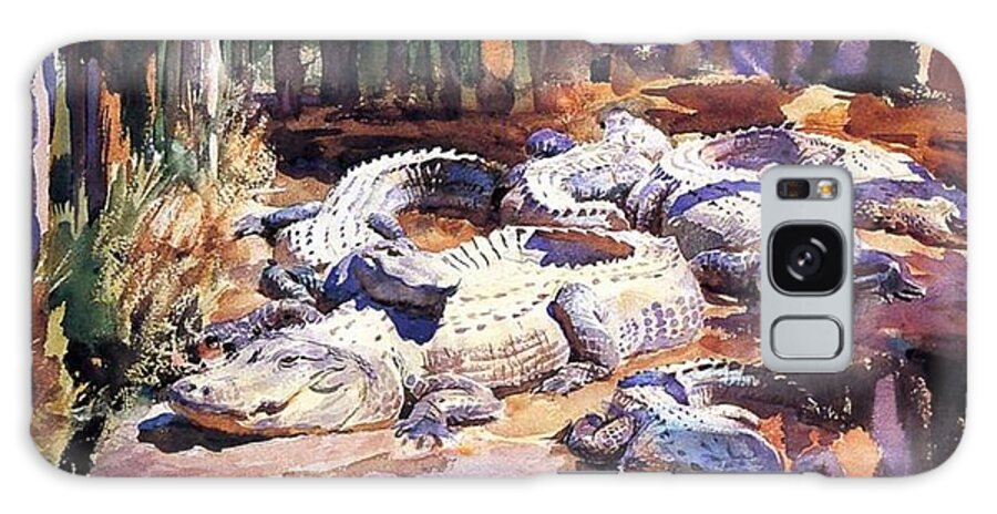 Alligator Galaxy Case featuring the painting Muddy Alligators #2 by John Singer Sargent