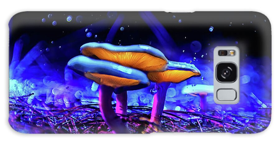Nature Galaxy Case featuring the photograph Glowing Mushroom 24 by Benny Woodoo