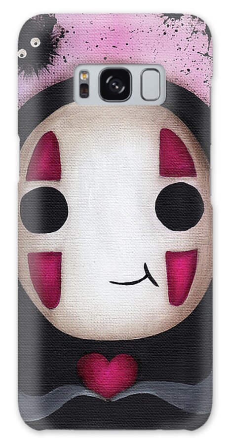 No Face Galaxy Case featuring the painting No Face with a heart by Abril Andrade