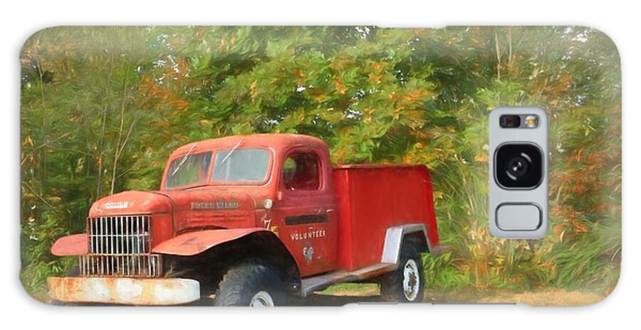 Antique Red Fire Truck Galaxy Case featuring the photograph Old Red #1 by Benanne Stiens