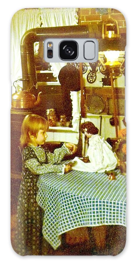 Digital Historic Kitchen Family Child Galaxy Case featuring the digital art Playing With Dolly #1 by Bob Shimer