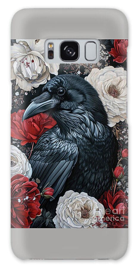 Raven Galaxy Case featuring the painting Raven And Roses #2 by Tina LeCour
