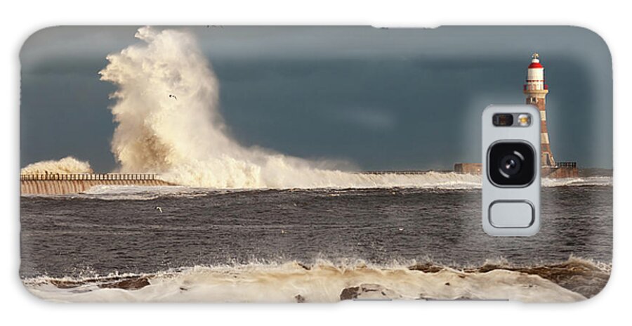 Pier Galaxy Case featuring the photograph Roker Storm #1 by Bryan Attewell