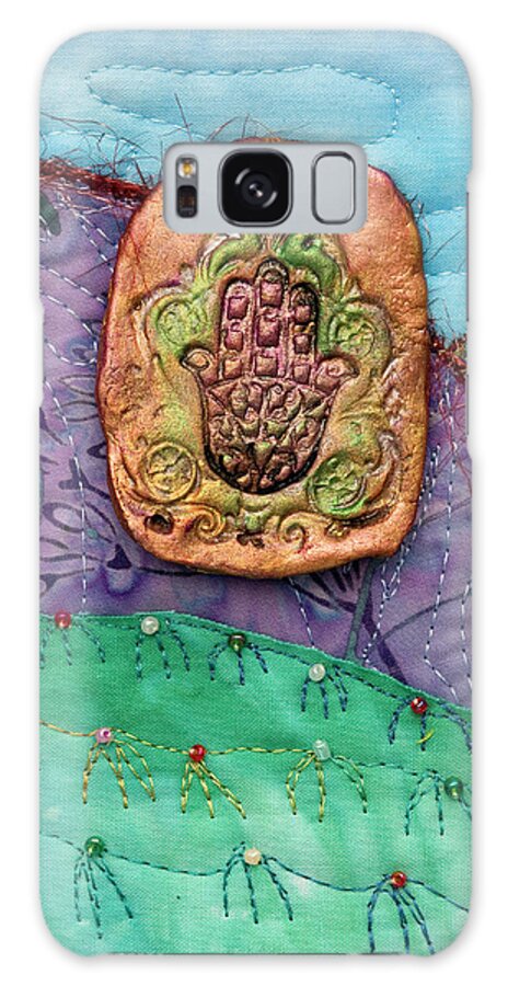 Shrine To Land And Sky Galaxy Case featuring the mixed media Shrine to Land and Sky D #1 by Vivian Aumond