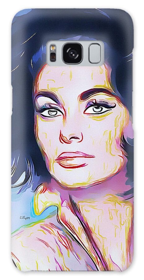 Watercolor Galaxy Case featuring the painting Sophia Loren portrait #1 by Nenad Vasic