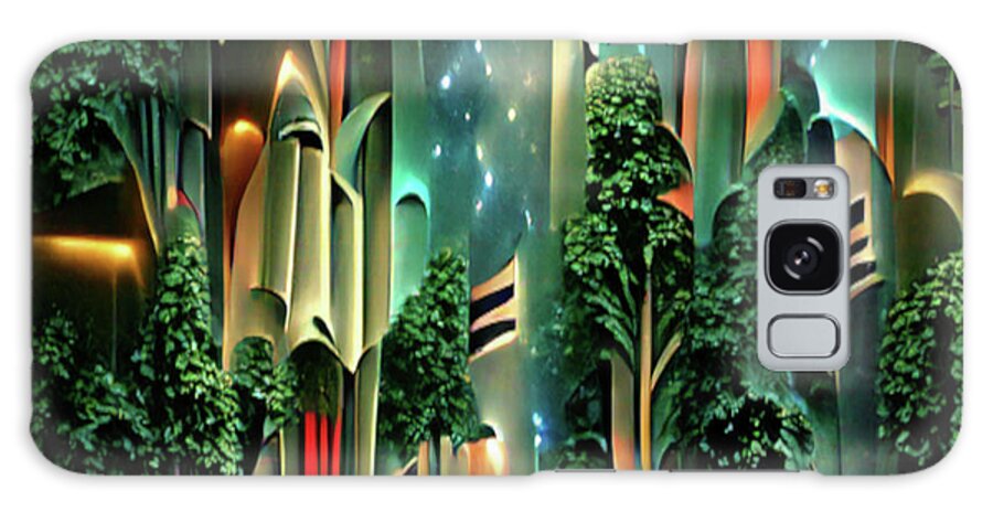 Space Forest Galaxy Case featuring the digital art Space Forest #1 by Michael Canteen