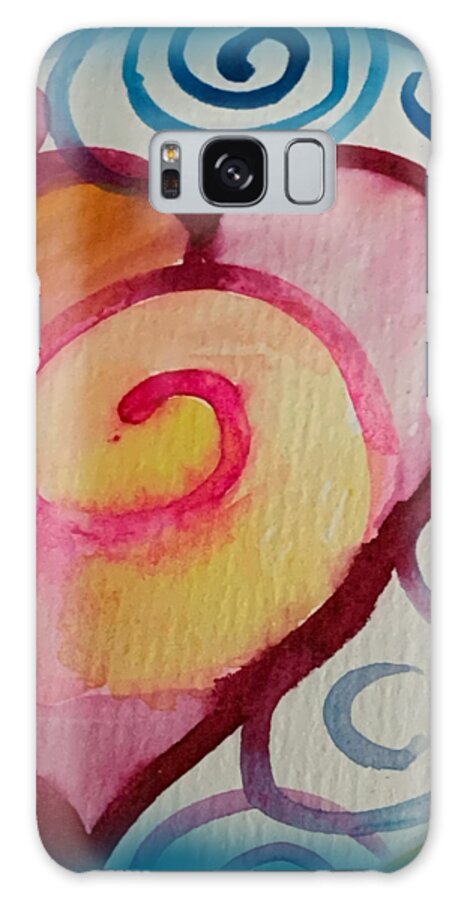 Vibrant Galaxy Case featuring the painting Spiral Heart #1 by Sandy Rakowitz